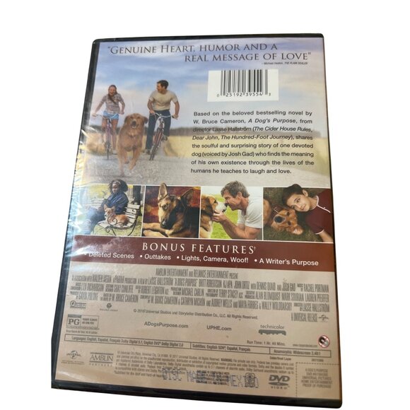 A Dogs Purpose DVD Bonus Features Dennis Quaid New Sealed - Picture 3 of 3